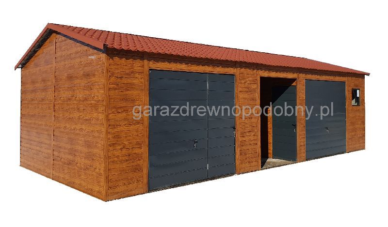 Garaż blaszany drewnopodobny 9x5  - Zdjęcie 1