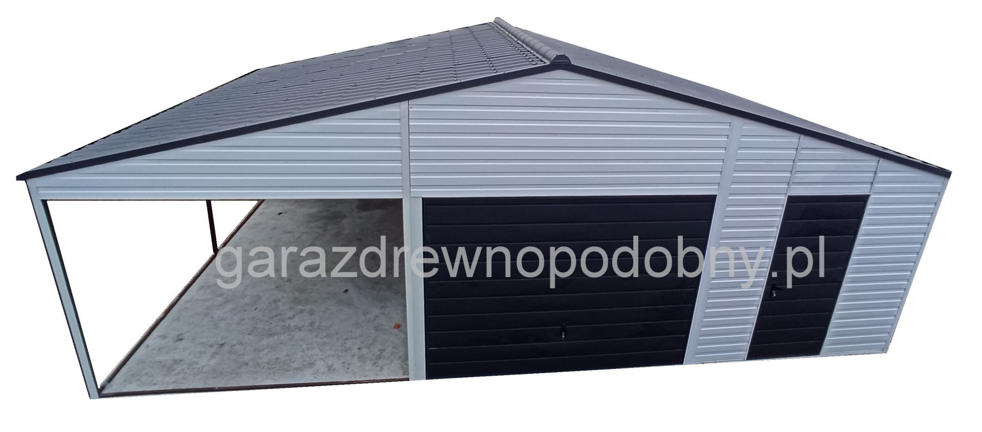Garaż drewnopodobny 5×6 +1m wiaty  - Zdjęcie 1