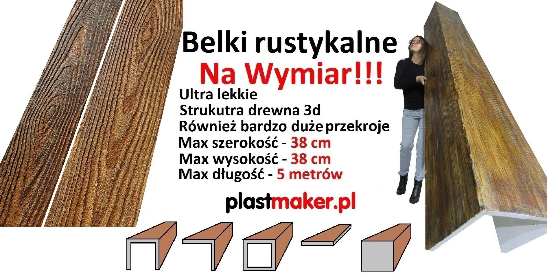 Belki rustykalne Na Wymiar PLASTMAKER- Belki na suficie bydgoszcz - Zdjęcie 1