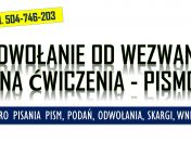 Napisanie odwołania od ćwiczeń wojskowych. Tel. 504-746-203, pomoc, wzór pisma
