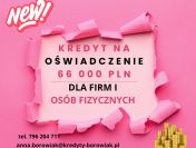 KREDYT DLA FIRM I OSÓB FIZYCZNYCH NA OŚWIADCZENIE – DO 66 000 ZŁ!