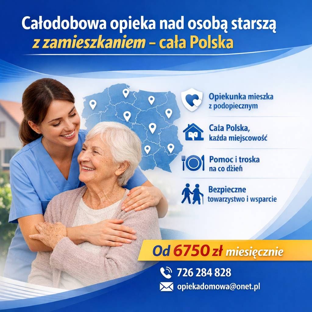 Opieka nad osobą starszą z zamieszkaniem - cała Polska cała Polska - Zdjęcie 1