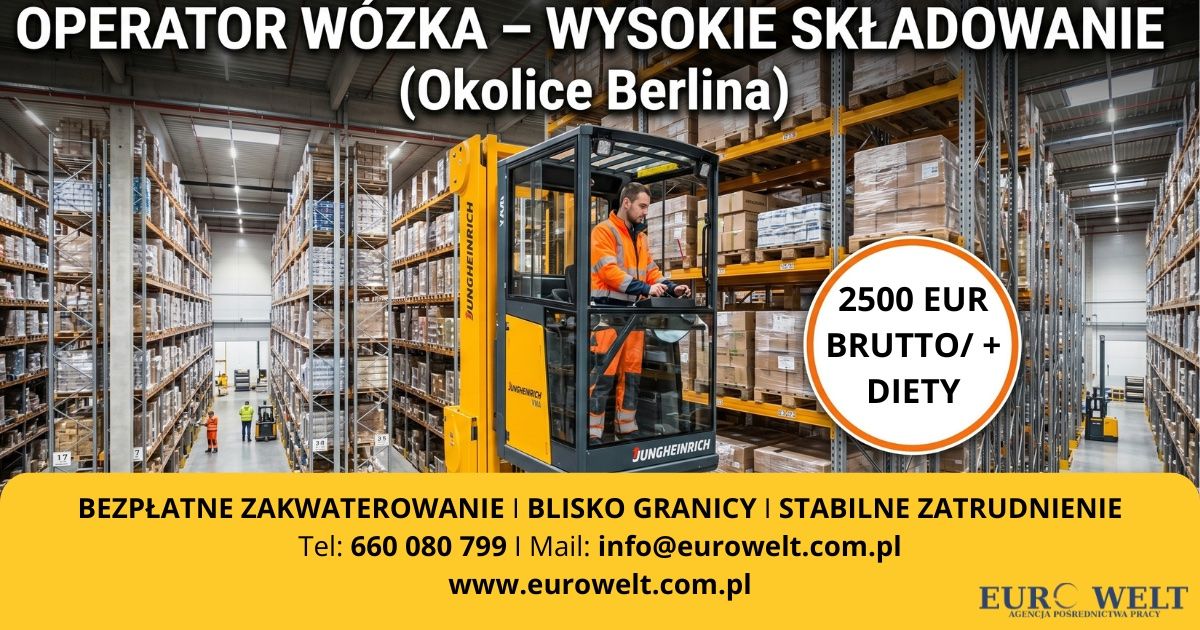 Operator Wózka Widłowego Wysokiego Składowania/Berlin  - Zdjęcie 1