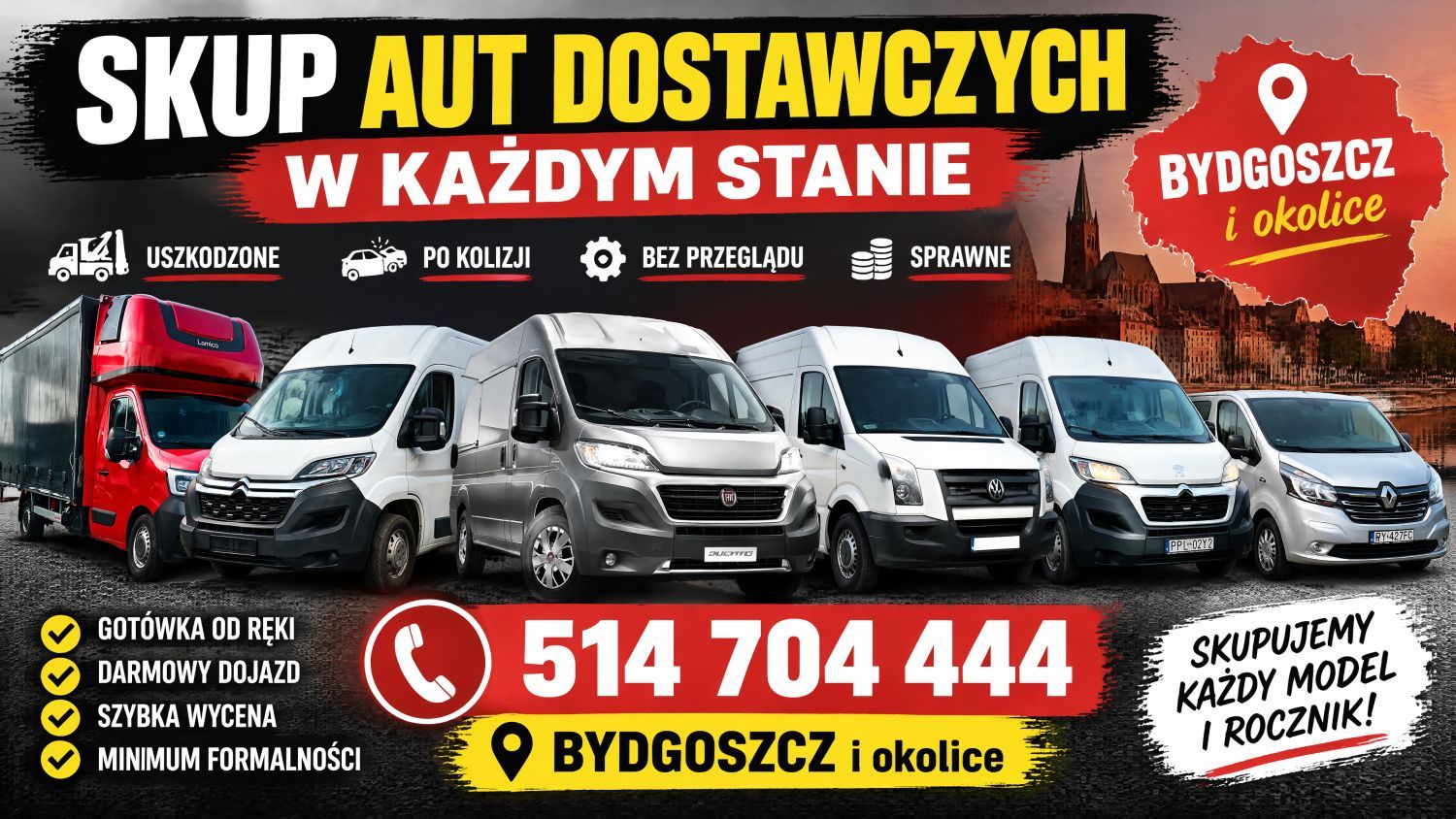 # SKUP AUT DOSTAWCZYCH BYDGOSZCZ I OKOLICE – PŁACIMY GOTÓWKĄ! Bydgoszcz - Zdjęcie 1