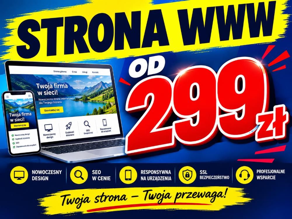Kompleksowe projektowanie stron WWW za 299 zł Kraków - Zdjęcie 1