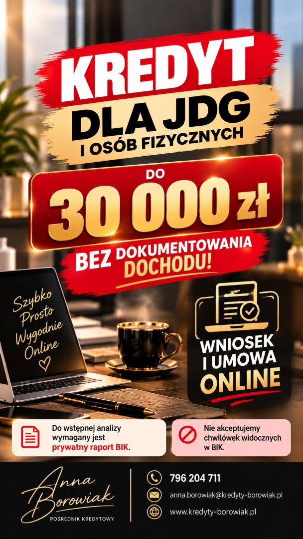 KREDYT DO 30 000 ZŁ BEZ DOKUMENTOWANIA DOCHODU! Bydgoszcz - Zdjęcie 1