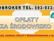 Sprawozdania, opłaty środowiskowe, cena tel. 502-032-782